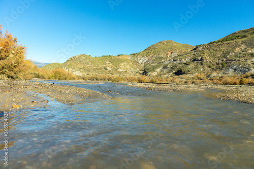 river with crystal clear water towards the Beninar reservoir