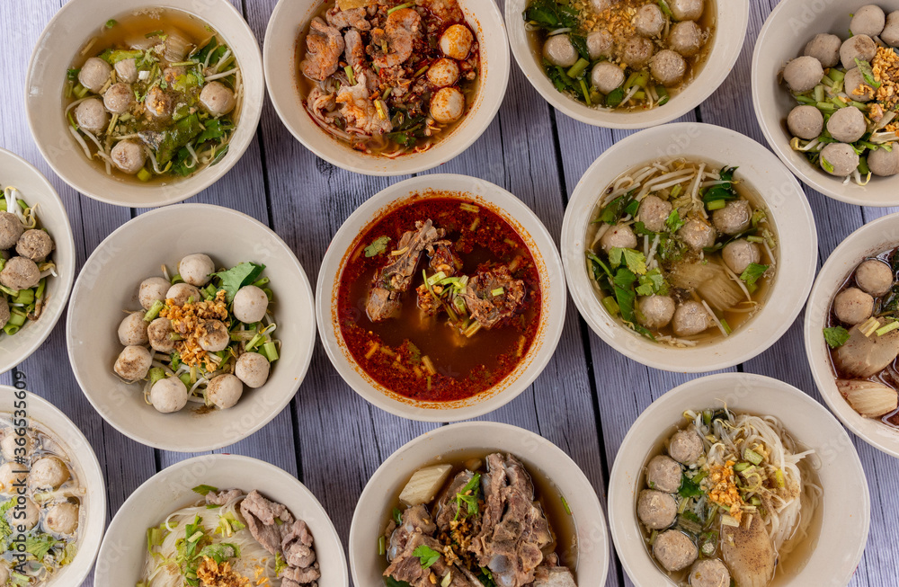 Thai Noodle Soup Mixed Dishes 