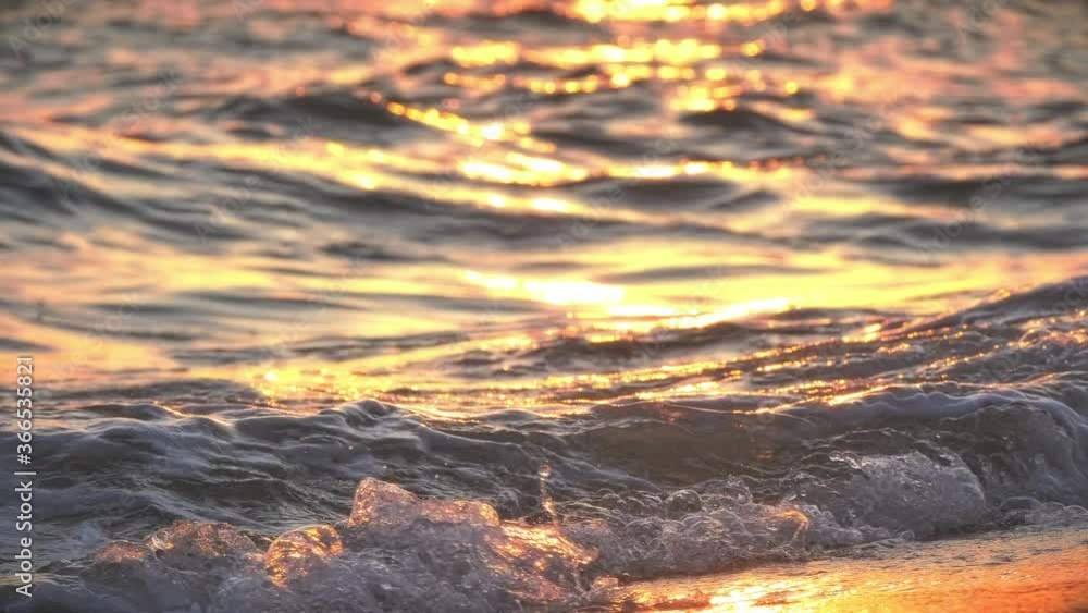 beach wave splashing macro in sunset 4k beach wave splashing macro in sunset 4k