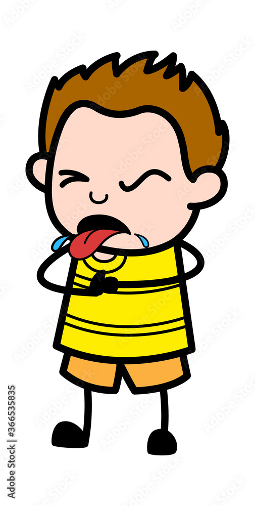 Cartoon Young Boy Choking Stock Vector | Adobe Stock