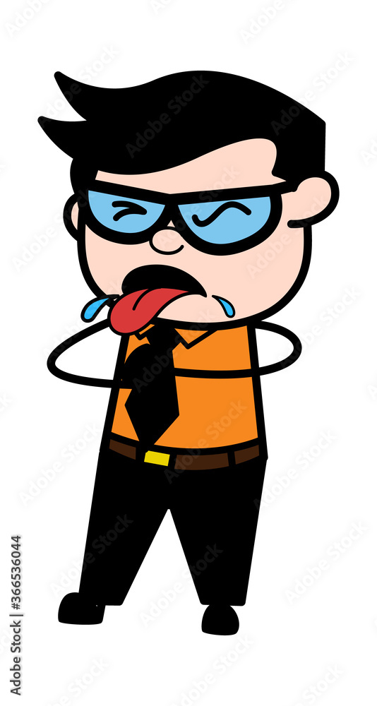 Cartoon Businessman Choking Cartoon Businessman Choking