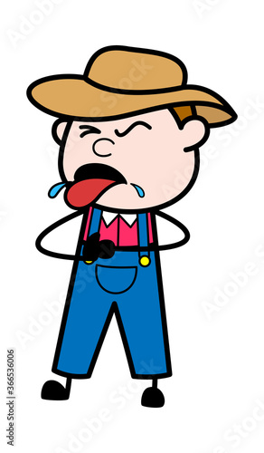 Cartoon Farmer Choking