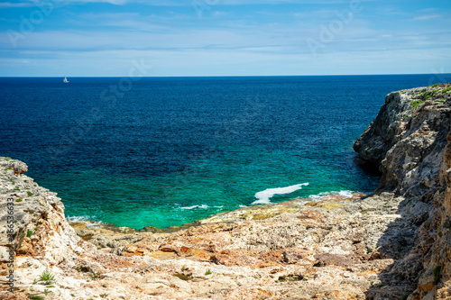 Mallorca, Spain - JULY 17, 2020. The beautiful bay of Cala Mendia.  photo