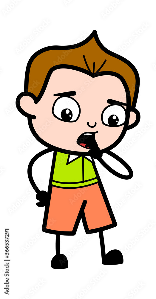 Worried Cartoon Schoolboy Thinking Worried Cartoon Schoolboy Thinking
