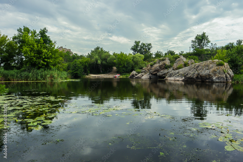 beautiful river landscape with rocks beautiful river landscape with rocks