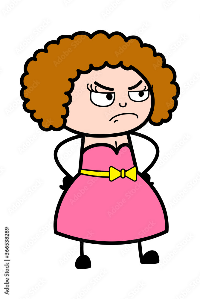 Aggressive Young Lady Cartoon Aggressive Young Lady Cartoon