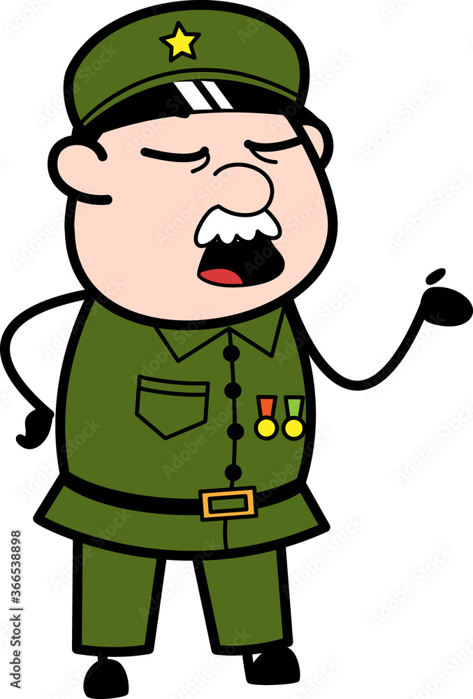 Military Man Talking Unamused Face Cartoon Military Man Talking Unamused Face Cartoon