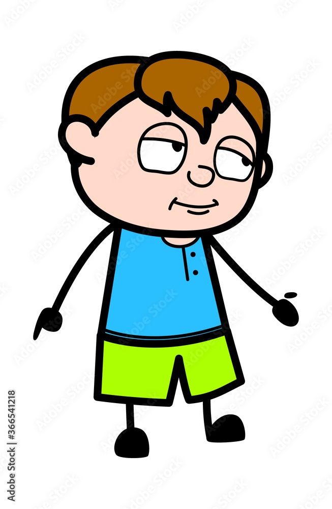 Teen Boy Expressionless Face Cartoon