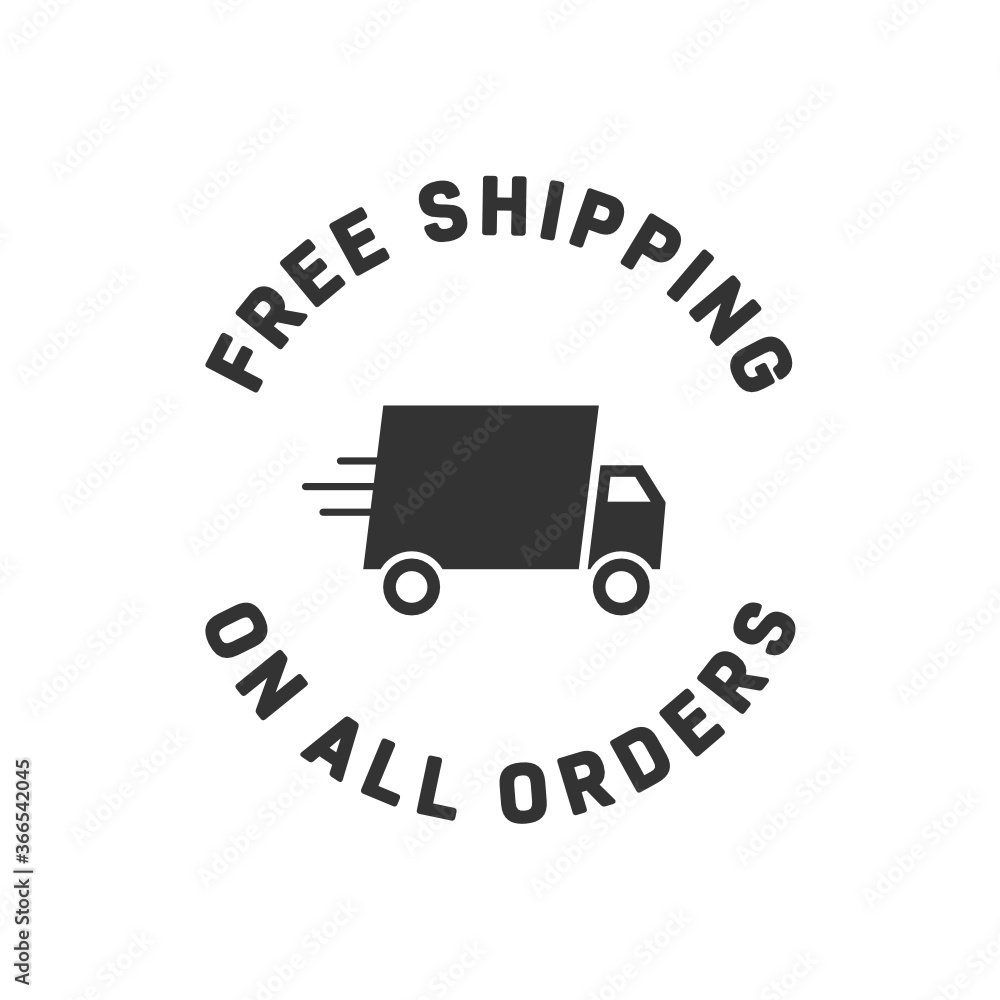 Online Free Shipping On All Orders Vector Text Isolated Illustration Background Online Free Shipping On All Orders Vector Text Isolated Illustration Background