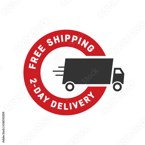 Online Free Shipping 2-Day Delivery Vector Text Isolated Illustration Background