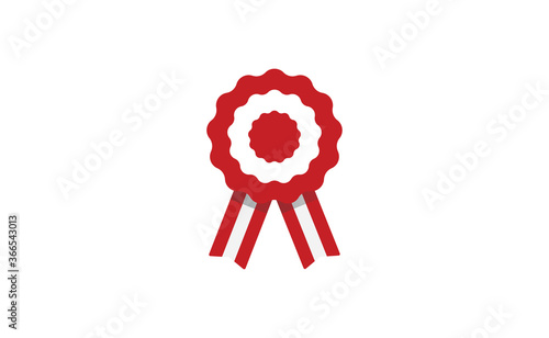 Peruvian cockade vector illustration. National symbol with Peru flag colors. Red and white rosette ribbon. photo