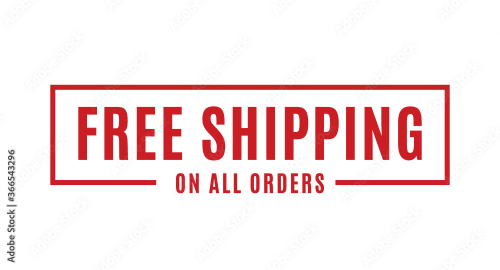 Free Shipping On All Orders Vector Text Background for Businesses, Online Store, Online Retail, Company, Promotion