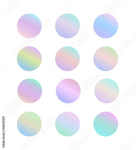 Vector set of different swatch gradients
