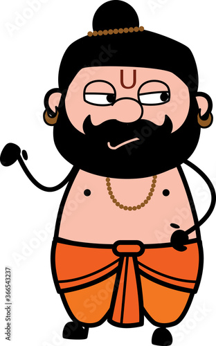 Unamused Pandit Cartoon