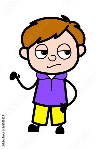 Unamused Boy Cartoon