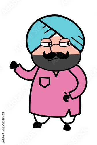 Unamused Cute Sardar Cartoon