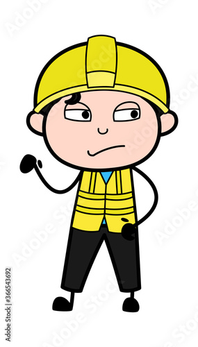 Unamused Engineer Cartoon