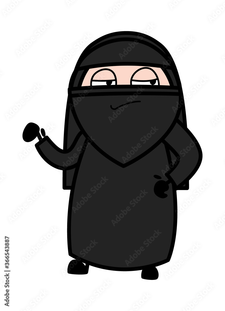 Unamused Muslim Woman Cartoon