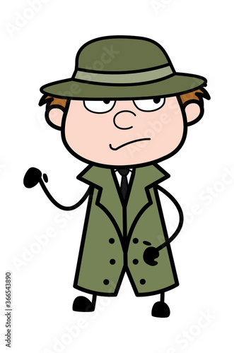 Unamused Spy Cartoon