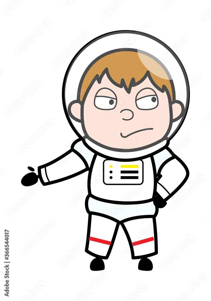 Unamused Astronaut Cartoon