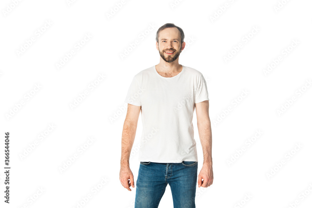 front view of smiling man isolated on white front view of smiling man isolated on white
