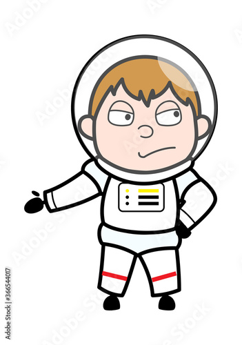 Unamused Astronaut Cartoon