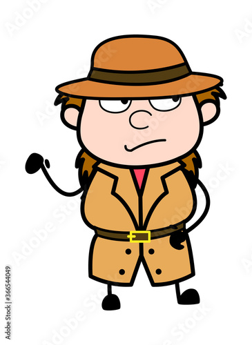 Unamused Investigator Cartoon