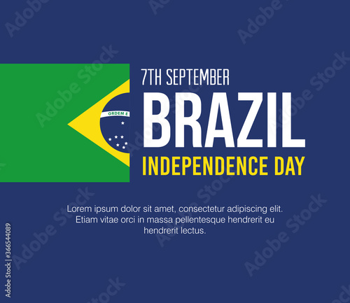 7 september, banner of brazil independence celebration, flag emblem decoration
