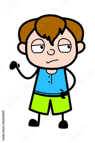 Unamused Teen Boy Cartoon