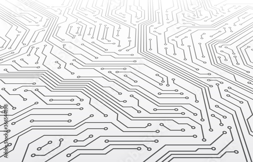 Circuit board. Motherboard scheme in perspective, digital microchip computer technology abstract 3d vector texture. Electronic processor tech, integrated computing element illustration