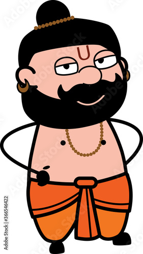 Hands on waist Cartoon Pandit