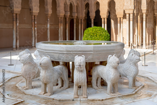 Court of Lions in Alhambra palace, Granada, Spain