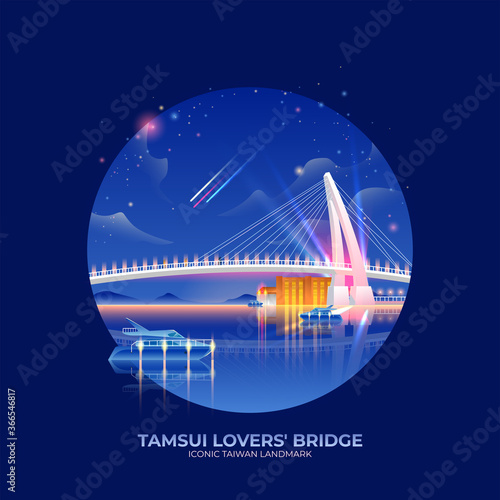 Tamsui Lovers' bridge Iconic Taiwan Landmark photo