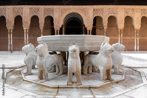 Court of Lions in Alhambra palace, Granada, Spain