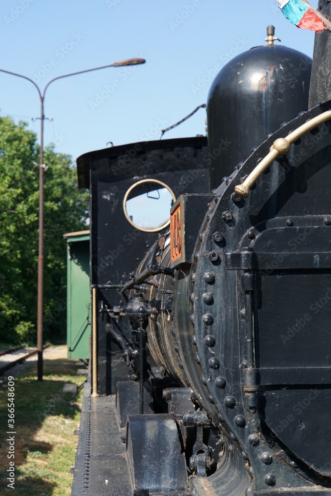Detail of an old steam locomotive