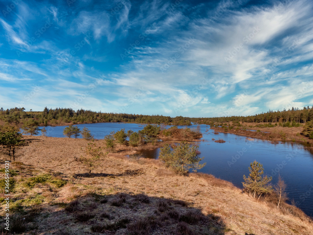 Seven years temporary lakes in Randboel Frederikshaab, Denmark