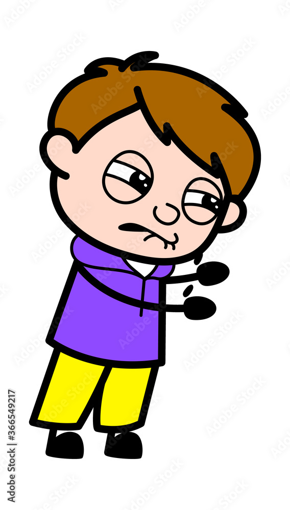 Irritated Boy cartoon illustration