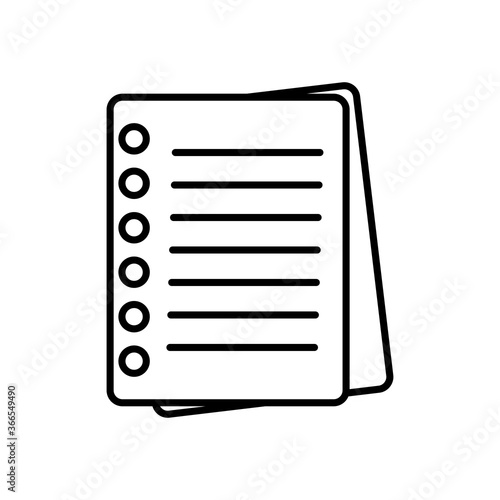 notebook pages icon, line style