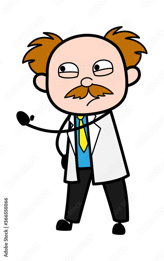Cartoon Scientist Threatening Cartoon Scientist Threatening