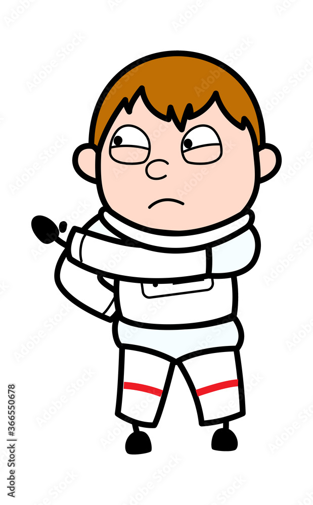 Cartoon Astronaut Threatening Cartoon Astronaut Threatening