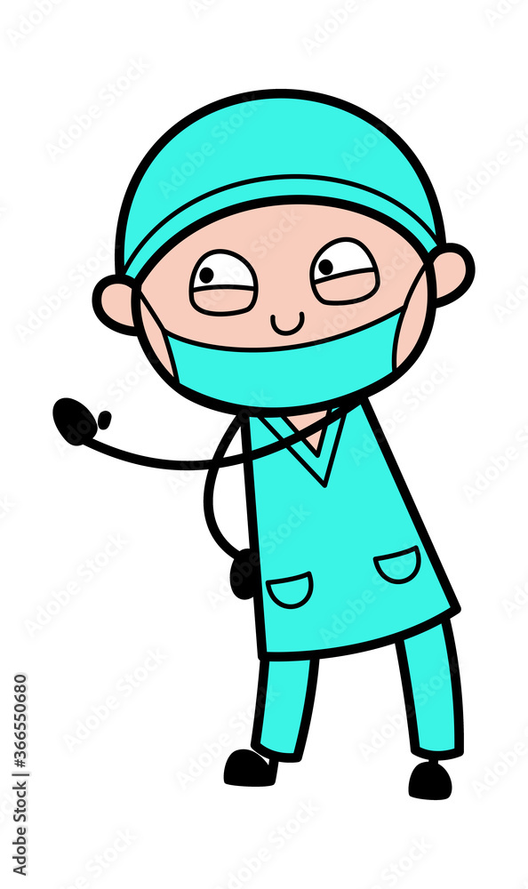 Cartoon Surgeon Threatening Cartoon Surgeon Threatening