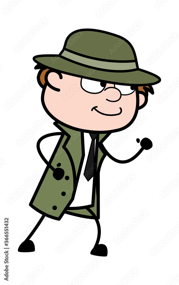 Spy Cartoon Challenging to Fight Spy Cartoon Challenging to Fight