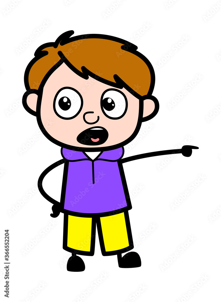 Pointing Boy Cartoon Illustration Pointing Boy Cartoon Illustration