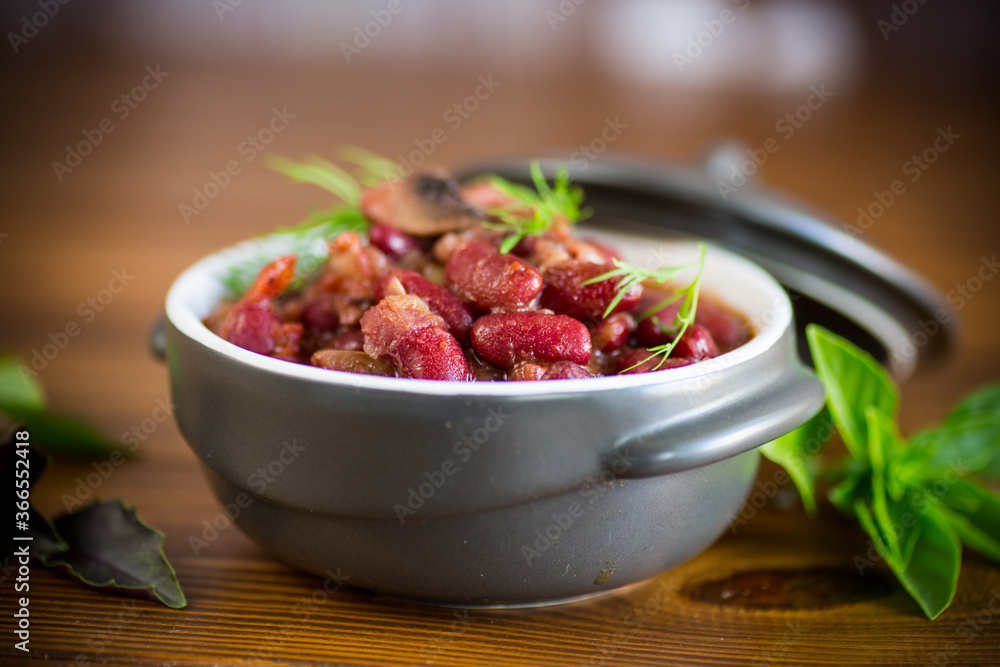 cooked boiled red beans with various vegetables cooked boiled red beans with various vegetables