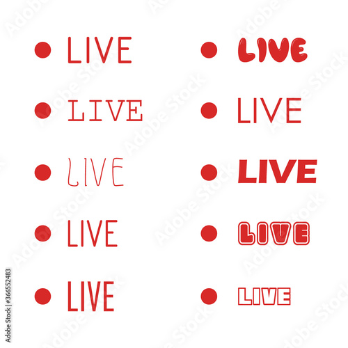 Vector tv news banner interface , news label strip or icon, live news, breaking news, full Hd, ultra HD, dramatization, live stream inscription. Red set of media labels on transparent background