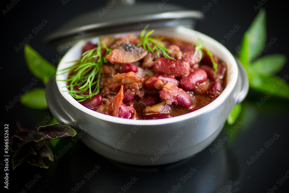 cooked boiled red beans with various vegetables cooked boiled red beans with various vegetables