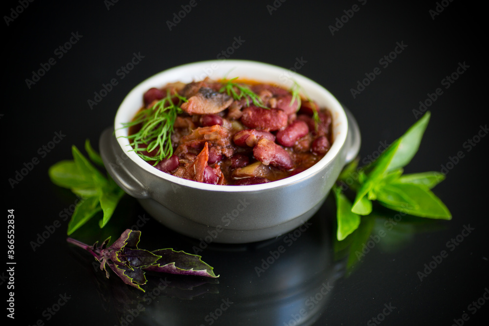 cooked boiled red beans with various vegetables cooked boiled red beans with various vegetables