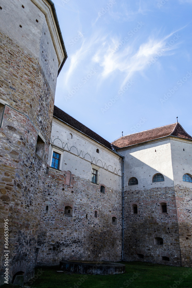 Fagaras citadel, medieval castle built in Transylvania in XVth century. Brasov county, Transylvania, Romania.