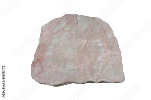 Marble stone isolated on white background. Marble rock. Marble is a metamorphic rock composed of recrystallized carbonate minerals.