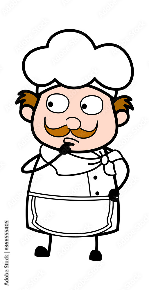 Cartoon Businessman thinking seriously Cartoon Businessman thinking seriously